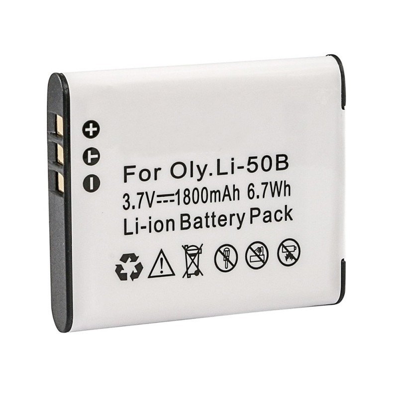                             Batteri til Olympus Li-50C (3.7V, 1800mAh) 2 Batteri + 1 Lader                             
                                                        
                            