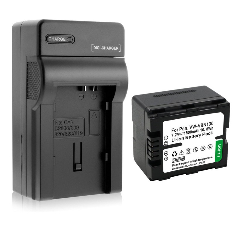                             Batteri til Panasonic VW-VBN130 (7.4V, 1500mAh, 1 Batteri + 1 Lader)                            
                                                        
                            