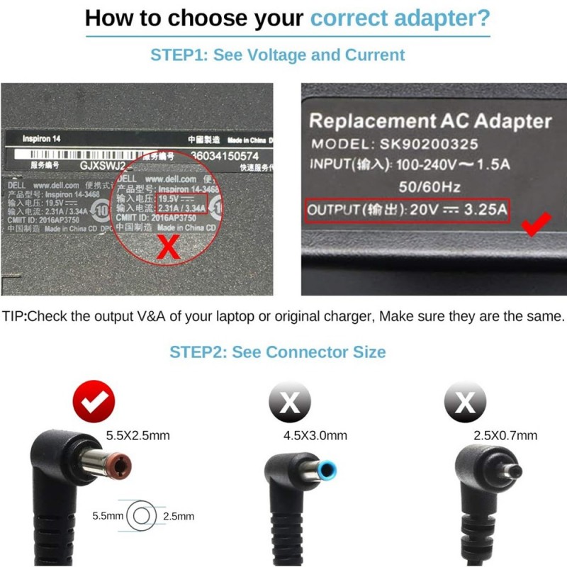 
                            Lader til Lenovo 65W 20V 3.25A 5.5mm*2.5mm (20V, 3.25A, 65W, 5.5mm*2.5mm)                            
                            