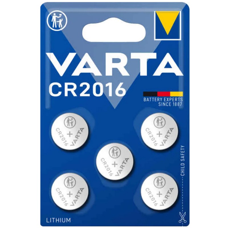 Batteri til VARTA knappcellebatteri CR2016, 5 Pakke
