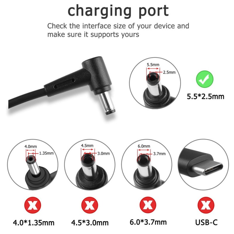 
                            Lader til Asus Pro61SF(19V, 4.74A, 90W, 5.2*2.5mm)                            
                            