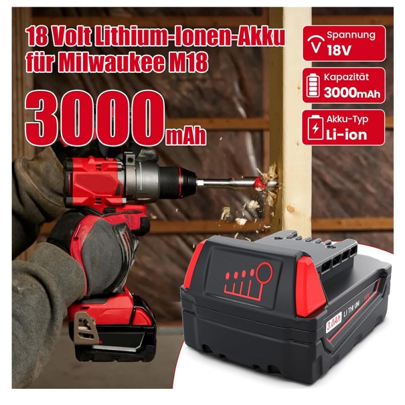                             Batteri til Milwaukee 48-11-1815 (18V, 3000mAh)                            
                                                        
                            