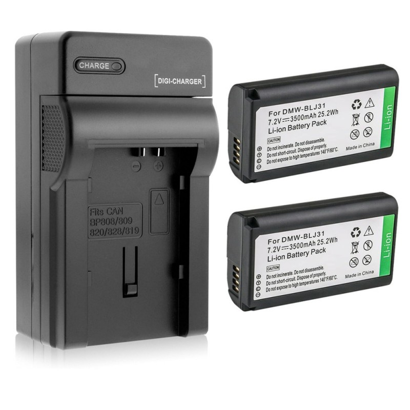                             Batteri til Panasonic DMW-BLJ31 (7.4 V, 3500mAh, 2 Batteri + 1 Lader)                            
                                                        
                            