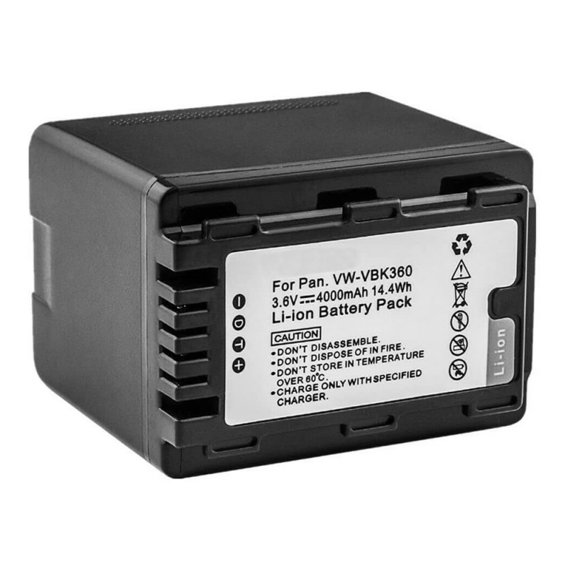                             Batteri til Panasonic HDC-SD80PC (3.6V, 4000mAh) 1 Batteri + 1 Lader                             
                                                        
                            