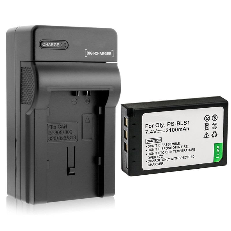                             Batteri til Olympus BLS1 (7.4V, 2100mAh, 1 Batteri + 1 Lader)                            
                                                        
                            