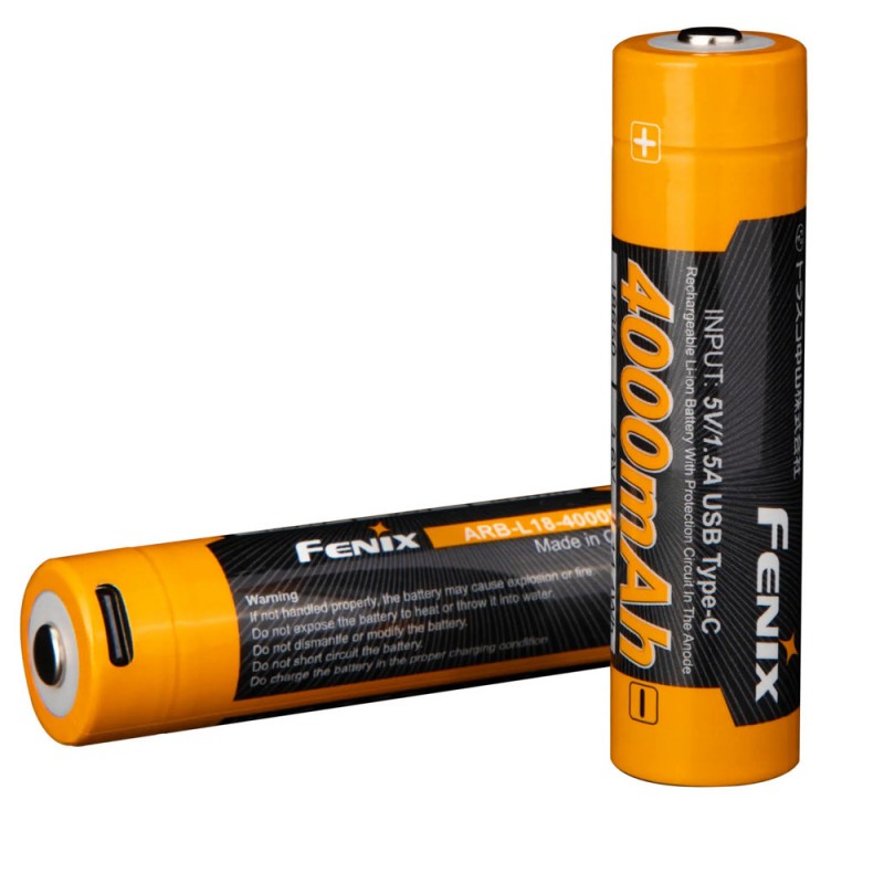 
                                                        
                                                        Batteri til FENIX ARB-L18-4000U USB-C 18650 3.6V 4000 mAh
                            