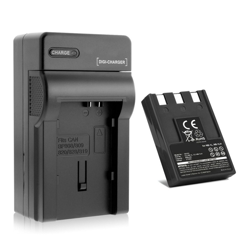                             Batteri til Canon NB-1L (3.7V, 830mAh, 1 Batteri + 1 Lader)                            
                                                        
                            
