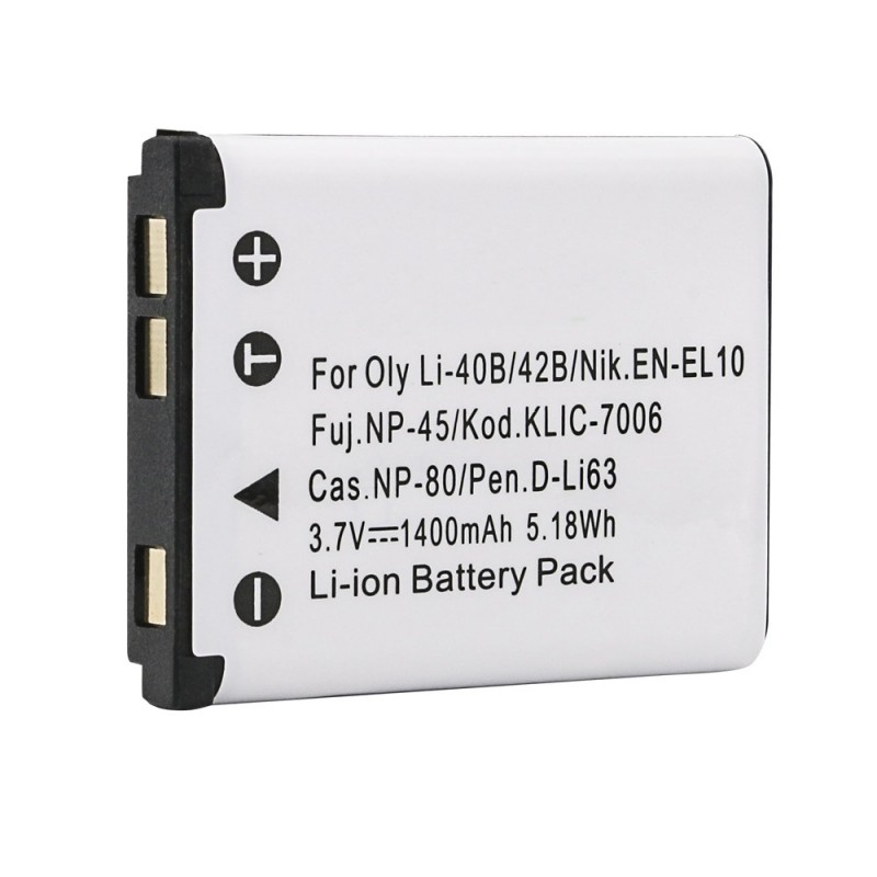                             Batteri til Olympus µ 725 SW (3.7V, 1400mAh) 1 Batteri + 1 Lader                             
                                                        
                            