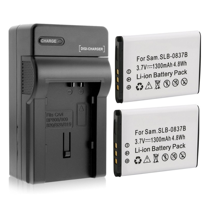                             Batteri til Samsung DIGIMAX SL201 (3.7V, 1300mAh) 2 Batteri + 1 Lader                             
                                                        
                            