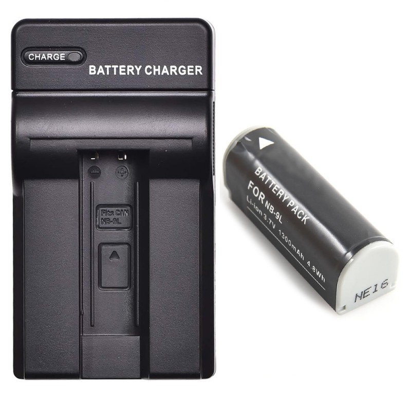                             Batteri til Canon NB-9L (3.7V, 900mAh) 1 Batteri + 1 Lader                             
                                                        
                            