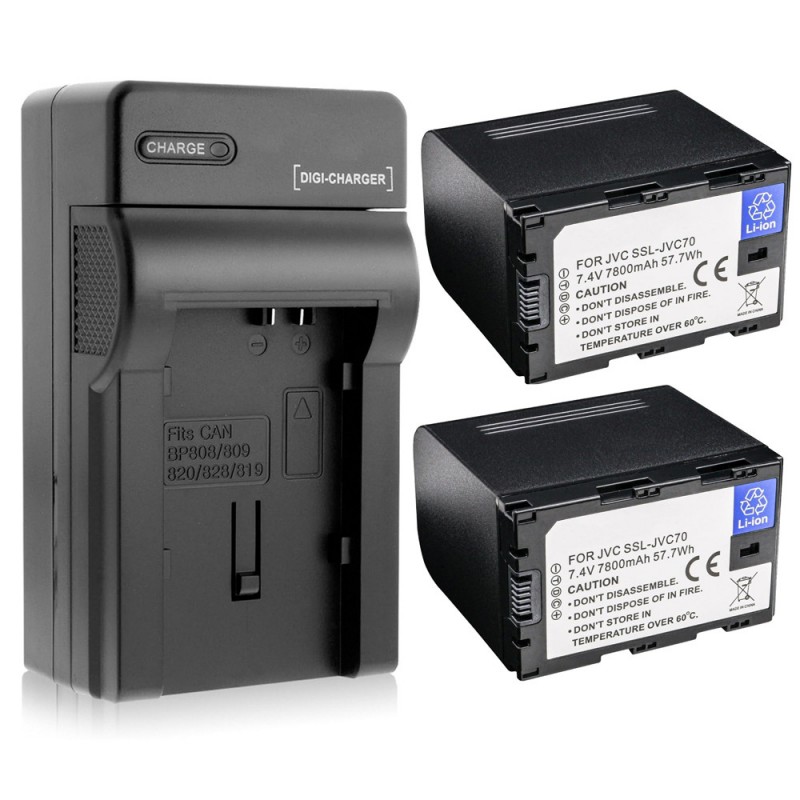 Batteri til JVC GY-HM200 (7.4V, 7800mAh, 2 Batteri + 1 Lader)
Batteri til JVC GY-HM200 (7.4V, 7800mAh, 2 Batteri + 1 Lader)