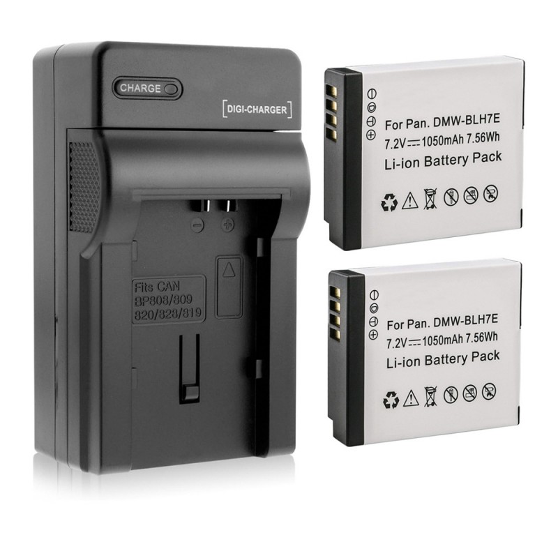                             Batteri til Panasonic DMW-BLH7 (7.2V, 1050mAh) 2 Batteri + 1 Lader                             
                                                        
                            