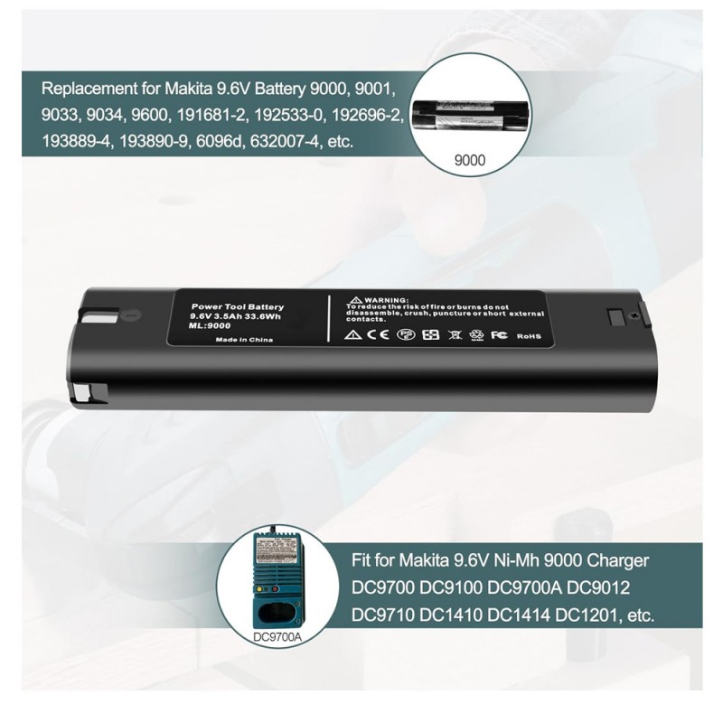                             Batteri til Makita 6096DWBE (9.6V, 3500mAh)                            
                                                        
                            