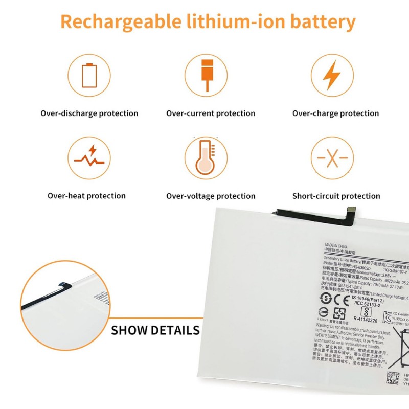                             Batteri til Samsung HQ-6300NA (3.85V, 26.25Wh/6820mAh)                            
                                                        
                            