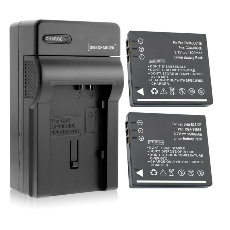                             Batteri til Panasonic CGA-S008E (3.7V, 1500mAh, 2 Batteri + 1 Lader)                            
                                                        
                            