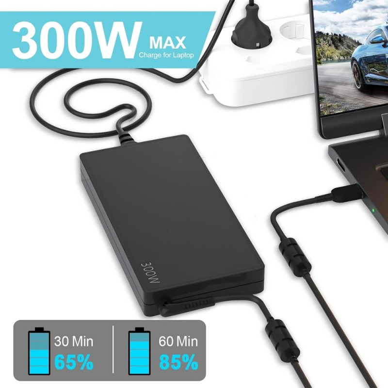 
                            Lader til Lenovo 300W 20V 15A Square Tip (20V, 15A, 300W)                            
                            