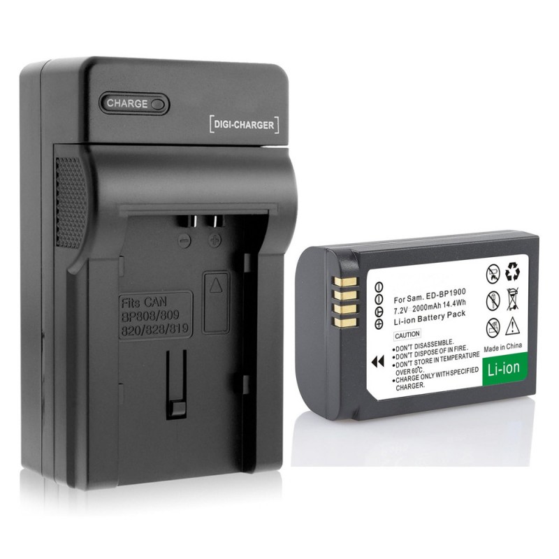                             Batteri til Samsung ED-BP1900/US (7.2V, 1900mAh) 1 Batteri + 1 Lader                             
                                                        
                            