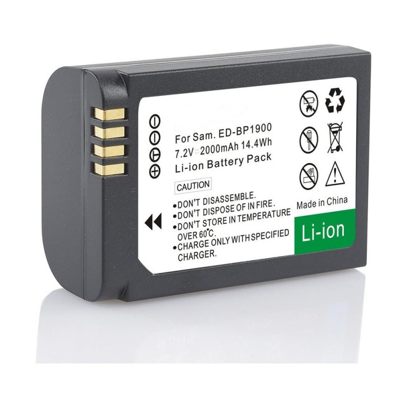                             Batteri til Samsung ED-BP1900/US (7.2V, 1900mAh) 2 Batteri + 1 Lader                             
                                                        
                            