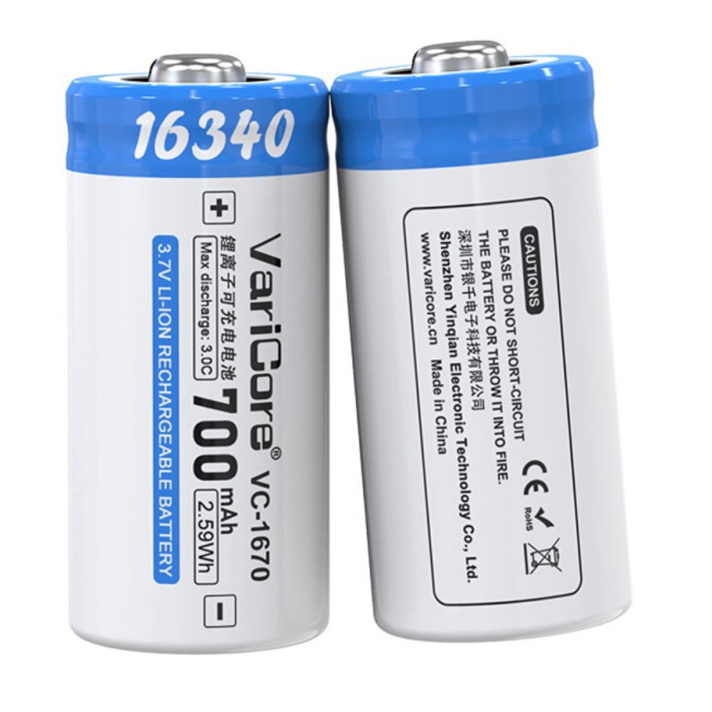 
                                                        
                                                        Batteri til VariCore 16340 3.7V 700mAh
                            