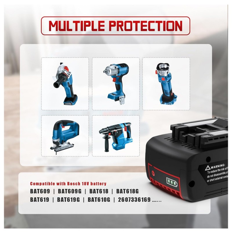                            Batteri til Bosch GSB 18 VE-2-LI (18V, 6000mAh)                            
                                                        
                            