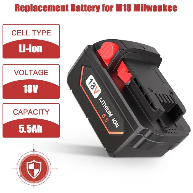                             Batteri til Milwaukee M18 CAG125XPDB-902X (18V, 5500mAh)                            
                                                        
                            