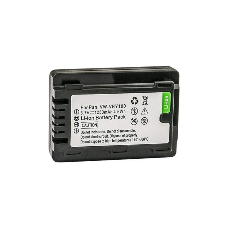                             Batteri til Panasonic VW-VBY100 (3.7V, 1250mAh) 2 Batteri + 1 Lader                             
                                                        
                            