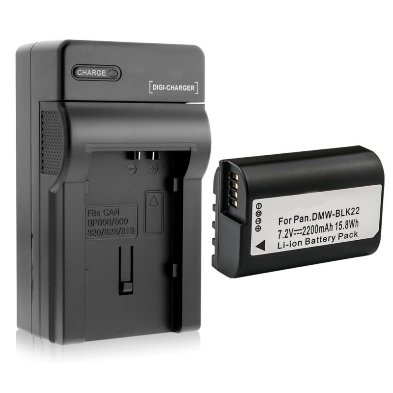                             Batteri til Panasonic DMW-BLK22 (7.2V, 2200mAh, 1 Batteri + 1 Lader)                            
                                                        
                            