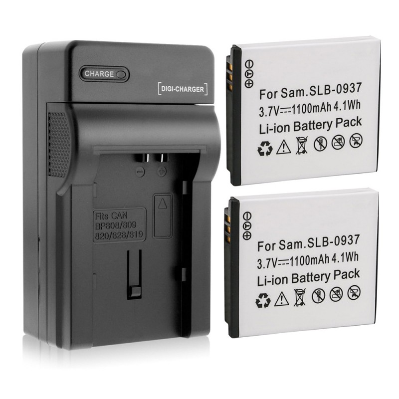                            Batteri til Samsung CL5 (3.7 V, 1100mAh) 2 Batteri + 1 Lader                             
                                                        
                            