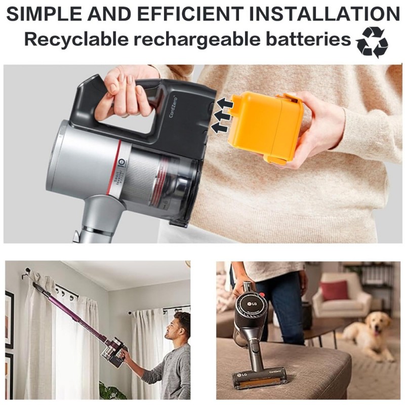                             Batteri til LG Cord Zero A9 25.2V 3000mAh (25.2V, 3000mAh) x 2 Batteri                             
                                                        
                            