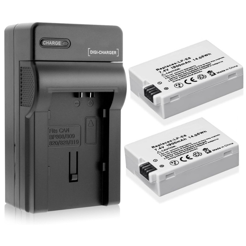                             Batteri til Canon LP-E8 (7.2V, 1000mAh) 2 Batteri + 1 Lader                             
                                                        
                            
